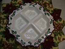 Beautiful Holly Design Ceramic 4-Sectioned Party Dip Dish in Kingwood, Texas